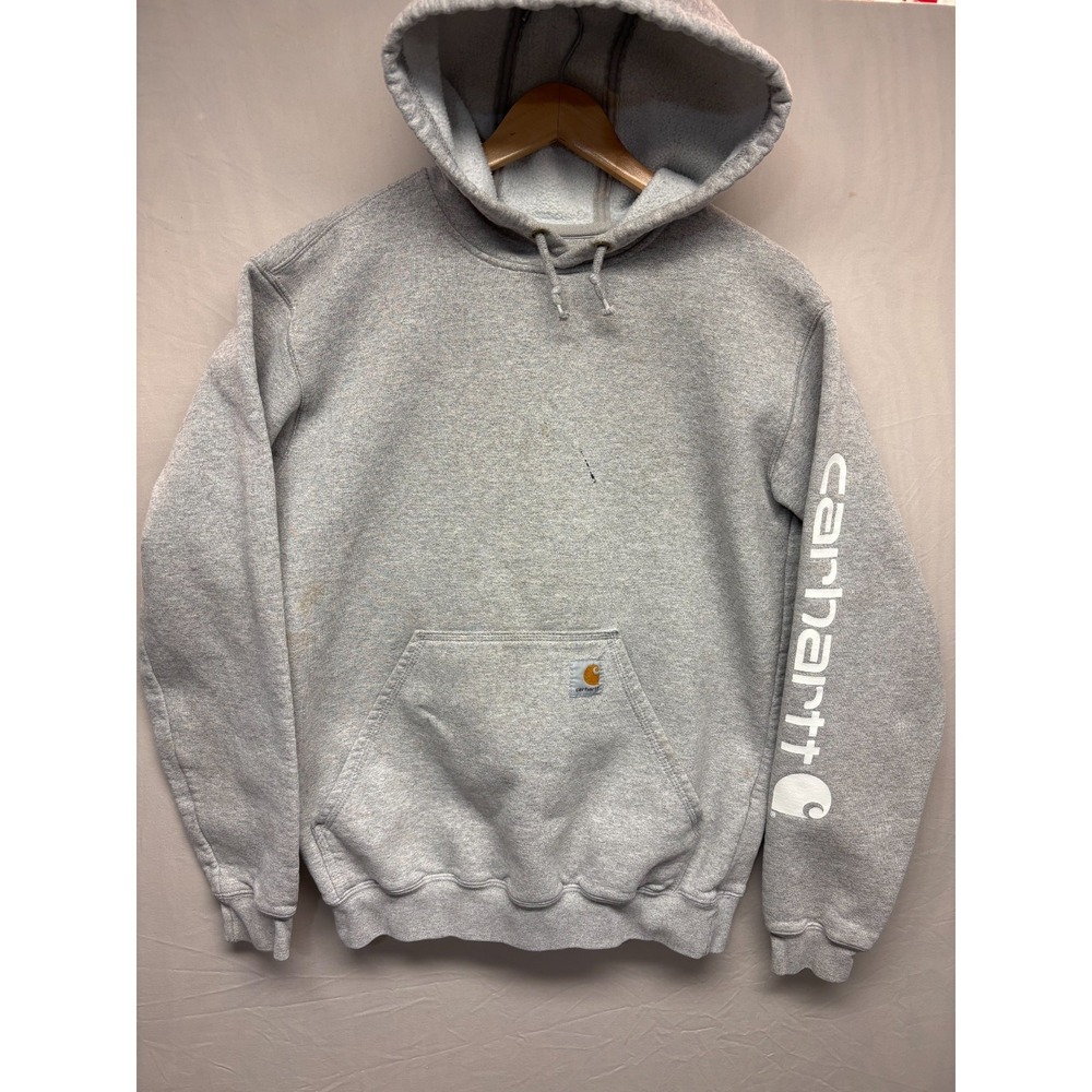 Carhartt Sweatshirt Mens Gray K288 Loose Fit Midweight Logo‎ Graphic Pullover